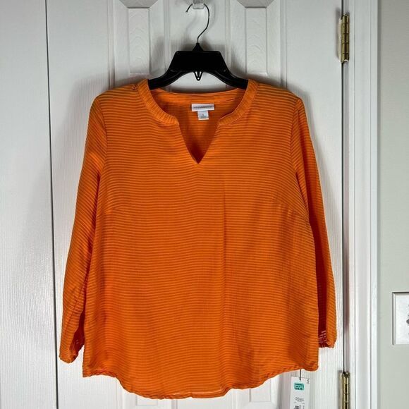NWT Liz Claiborne Orange Blouse Small - Picture 1 of 3